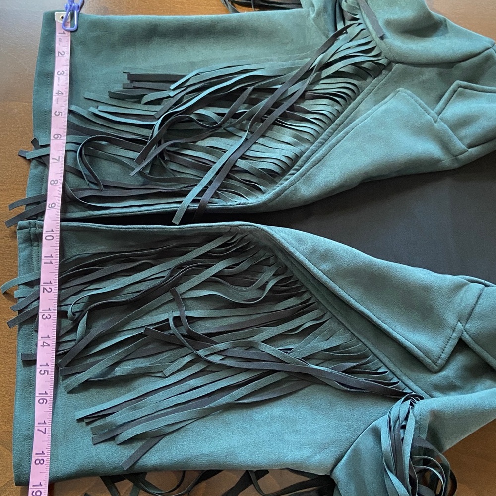 Sale! Dark Green Trendy Fringe Jacket, size M. New - Picture 13 of 15
